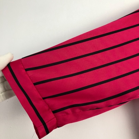 TOPSHOP women stripe red-black cropped top Size 10 - Picture 2 of 7